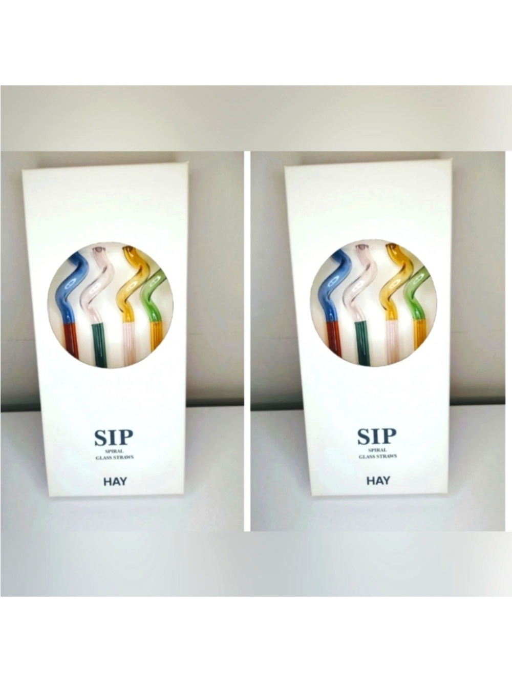 HAY Spiral Handmade SIP Reusable Glass Straws - Set of 8